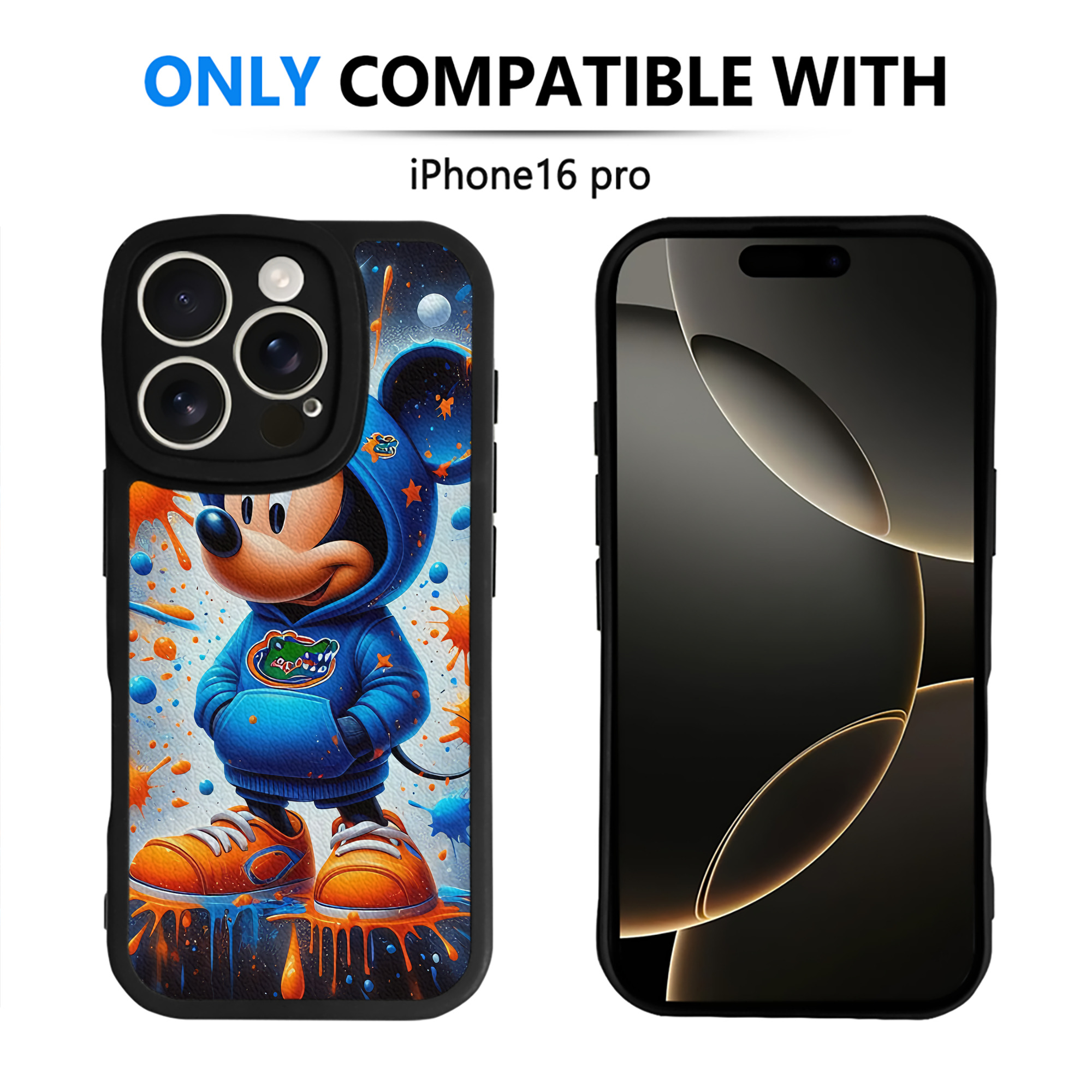 （画像用） ミッキーマウス Mickey Mouse 【iPhone 16シリーズ対応】シリコンスマホケース（レザー調） 材質：シリコン